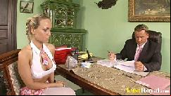 Attractive mia leone gets tricked by her boss