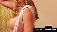 Sex starved sunny lane finger fucks her juicy wet pussy