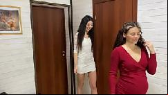 Pregnant wife does not see her husband fucking her friend